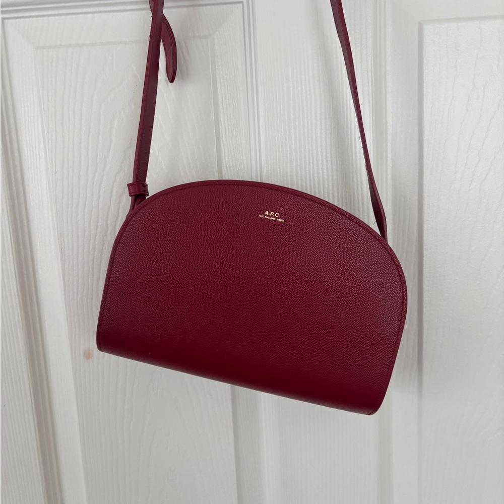 A.P.C. Burgundy Leather Crossbody Bag